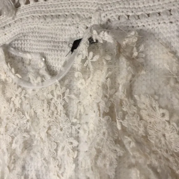 Love Letter Sheer Lace Ivory White Layering Top Blouse Size Small - Picture 5 of 9